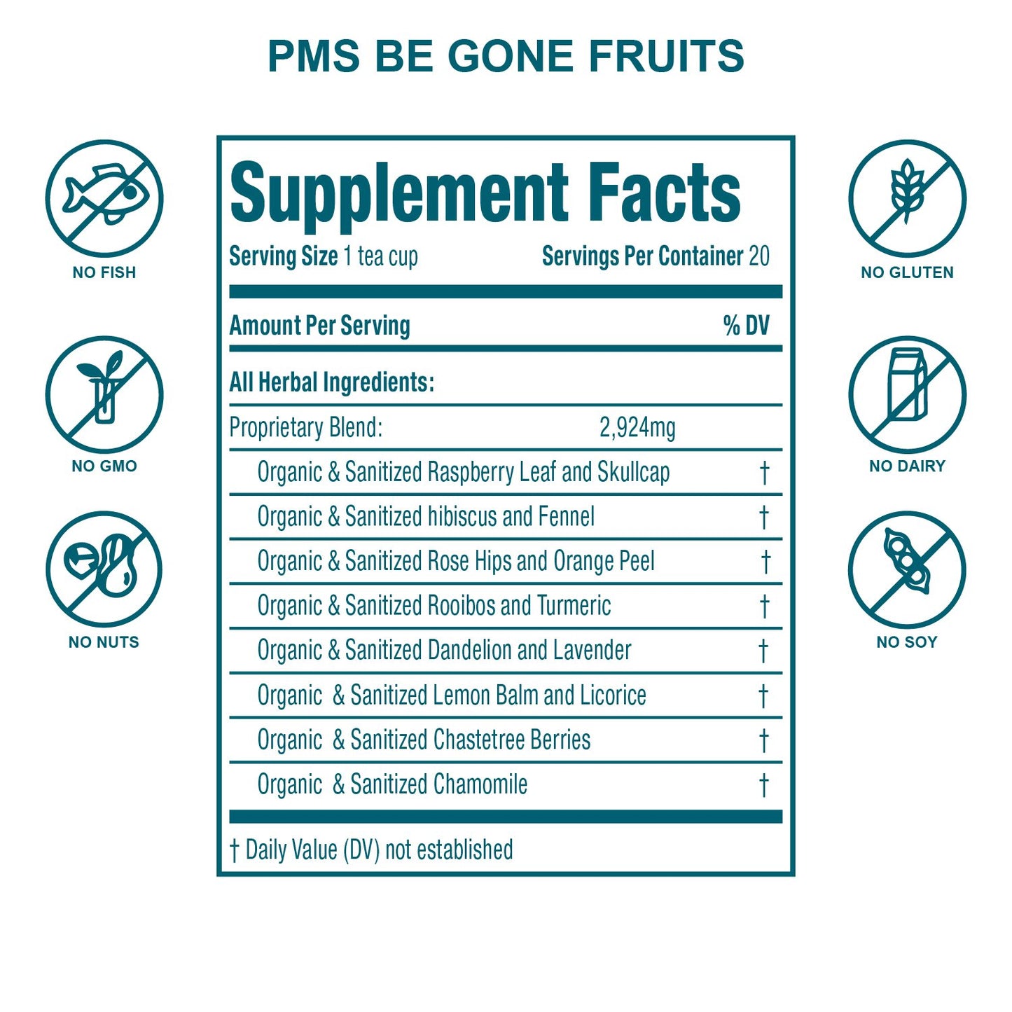 Secrets Of Tea PCOS & PMS Be Gone Tea Support for Women - Symptom