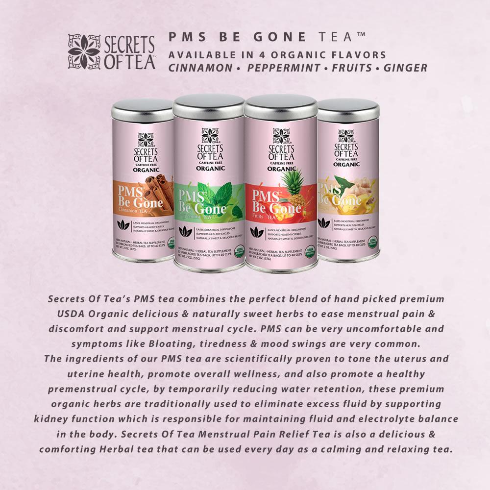 Secrets Of Tea PCOS & PMS Be Gone Tea Support for Women - Symptom