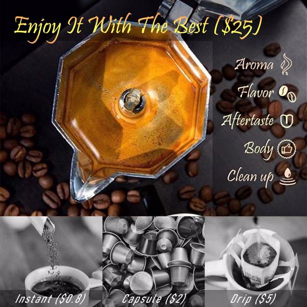 Stovetop Espresso Maker 3 Cup Moka Pot Greca Coffee Maker