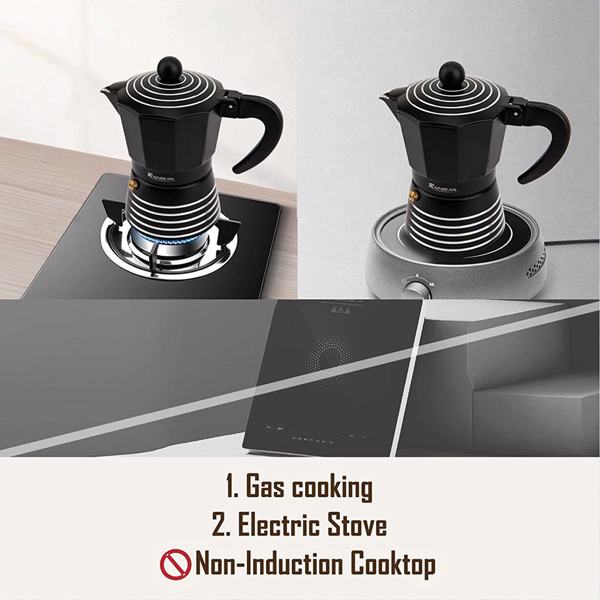 Stovetop Espresso Maker 3 Cup Moka Pot Greca Coffee Maker