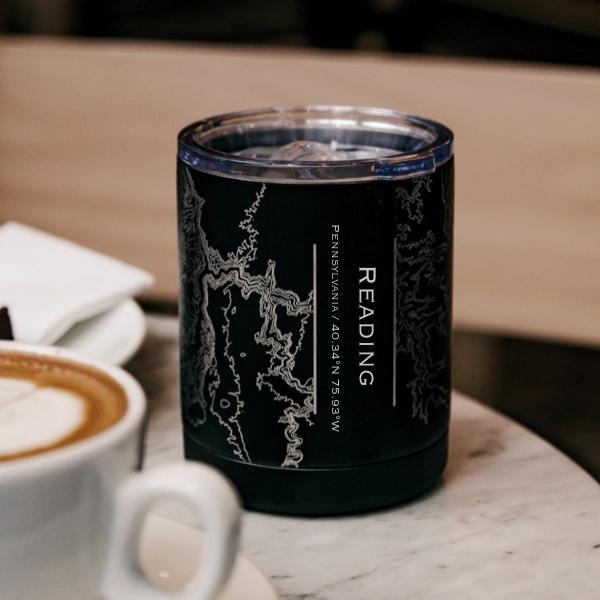 Reading - Pennsylvania Map Insulated Cup in Matte Black