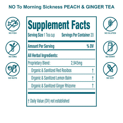 Morning Sickness Tea - Peach and Ginger: 40 Cups