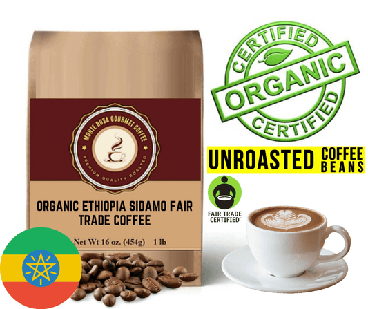 Organic Ethiopia Sidamo Fair Trade Coffee - Green/Unroasted