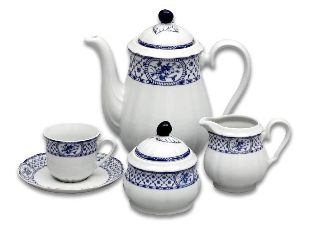 Rose Coffee Set - Blue