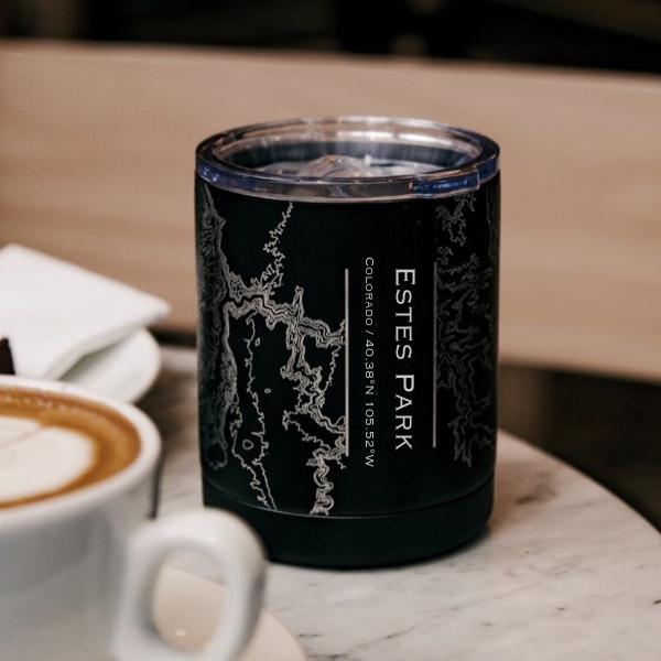 Estes Park - Colorado Map Insulated Cup in Matte Black